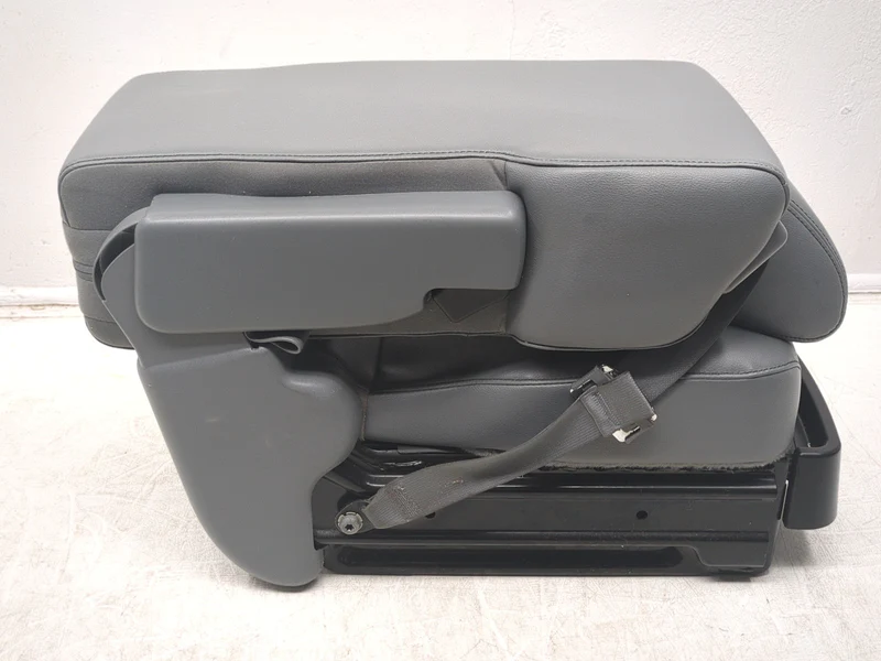 2009 - 2014 Ford F150 Center Jump Seat, 3-Point Seatbelt, Steel Gray Vinyl - Image 4