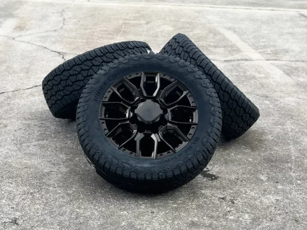 2011-2025 GMC Sierra 2500 Black SLT 20" 8-180 Wheels 265/60R20 A/T Tires