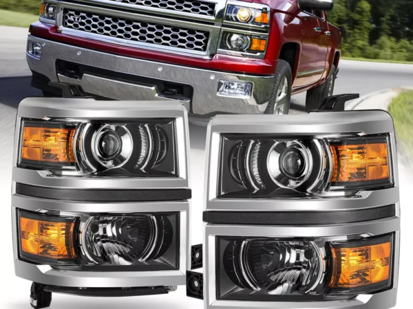 2014-2015 CHEVROLET SILVERADO 1500 PROJECTOR HEADLIGHTS WITH/ CHROME TRIM