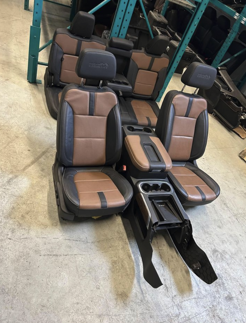 2019-2024 Chevy Silverado 1500/2500/3500 High Country Brown Leather Seats and Centre Console Set for Sale